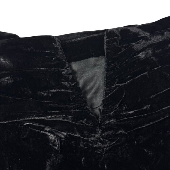 Revolve Lovers + Friends Merci Mini Skirt Sz.M Black Velvet Draped Waist Goth - Picture 10 of 13